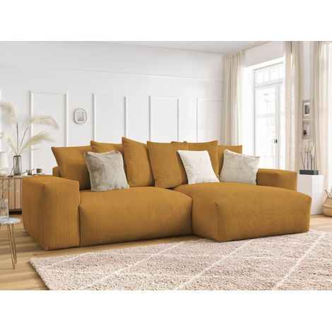 BOBOCHIC - Canapé d'angle réversible convertible coffre VOLTAIRE Réversible Jaune (1/5)