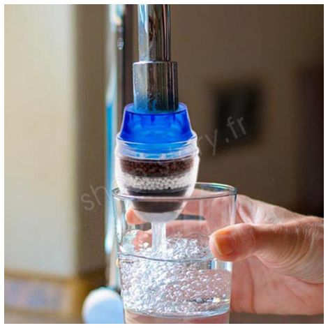 Filtre purificateur d'eau du robinet 4 niveaux – Charbon actif – Compatible diamètre robinet 16-23 mm – Remplacement tous les 2 mois – Shop-Story (1/5)