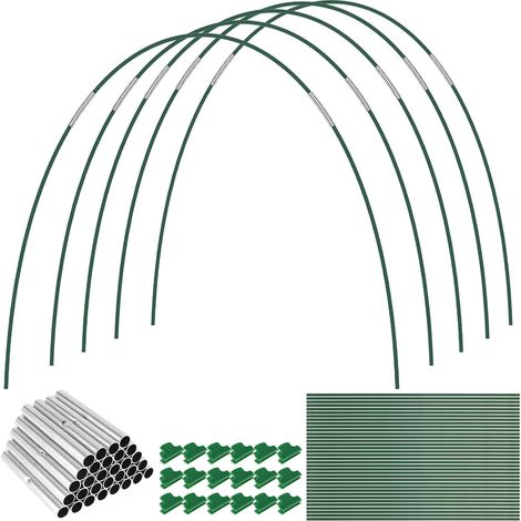 Lot de 36 Cerceaux Tige Fibre De Verre Connecteur Clip Pour Serre Tunnel Jardin Extérieur (1/5)