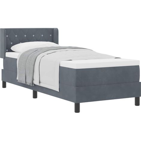 Maison Exclusive - Lit à ressorts avec tête de lit Gris foncé 200 x 80 cm Velours (1/5)