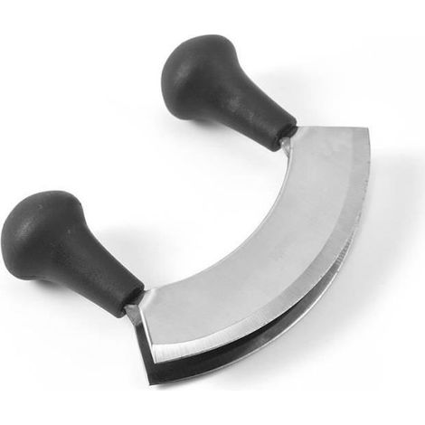 Online Store - couteau hachoir,Hachoir berceuse double lame,Couteau à herbes,Double lame incurvée pour couper facilement tous vos aliments (1/4)