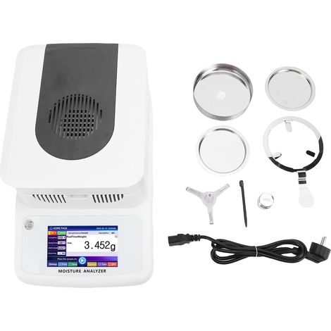 Analyseur d'eau halogène 120 g, précision 0,005 g, testeur de contenu à écran tactile de 5 pouces avec interface chauffante RS232 pour aliments à base de maïs, prise UE 220 V