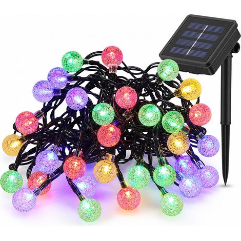 Guirlande Lumineuse Solaire LED Multicolore, 100 LED Bulles, Étanche pour Jardin, Camping et Extérieur (1/5)