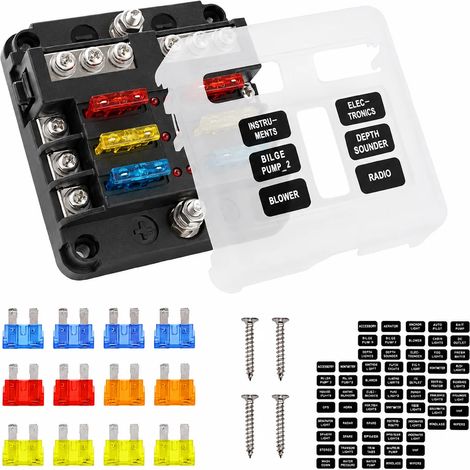 Boîte à Fusibles 6 Voies 12V LED Étanche Auto Bateau Camping-car