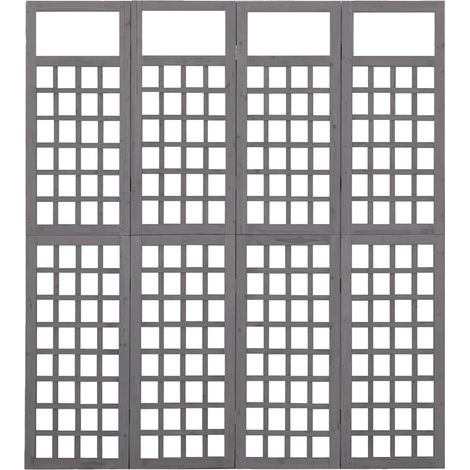 Paravent Cloison de séparation à 4 panneaux, Pour Jardin, Balcon, Terrasse Bois de pin solide 161x180cm OIB5981E (1/5)