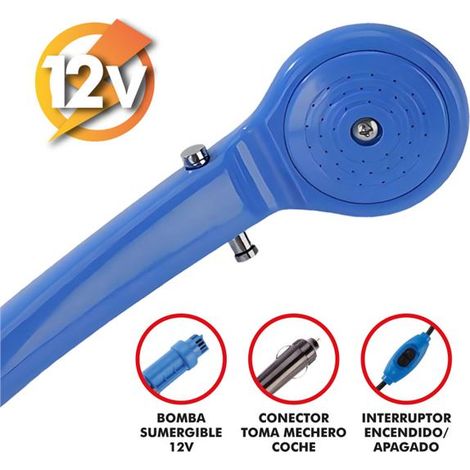 Muvip MV0634 Ducha Portatil 12V - Ultraligera y Compacta - Control de Caudal
Caracteristicas:
-Usos recomendados: Camping, caravanas, autocaravanas, c
