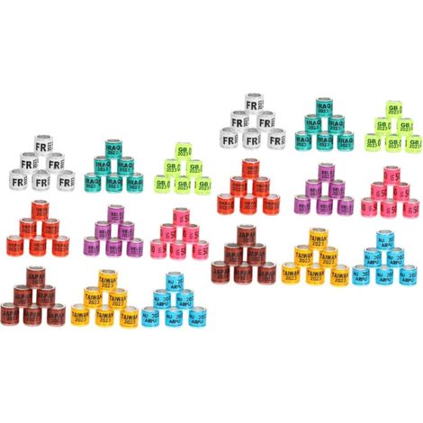 200pièces Anneaux pour Pigeons Multi-Couleurs Bagues Identification pour Pigeons De Course Marqueurs De Pattes pour Oiseaux (1/5)