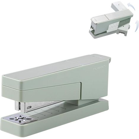 Agrafeuse de bureau, rotation à 360°, capacité de 25 feuilles, compatible avec les agrafes 24/6 et 26/6, convient au bureau et à la maison (verte) (1/5)