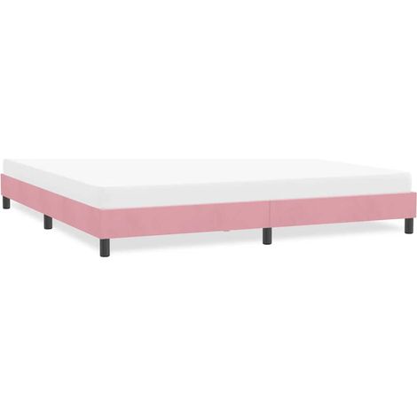 Bettgestell ohne Matratze Rosa 180x220 cm Samt