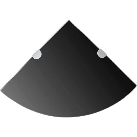 Estante de esquina con soportes cromados vidrio negro 35x35 cm vidaXL