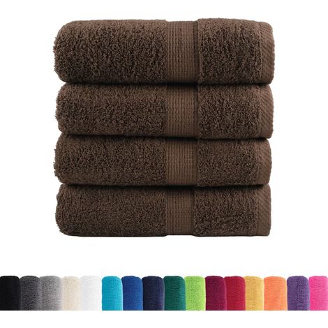 vidaXL Toallas de mano premium SOLUND, 4 uds, color marrón, 30 x 30 cm, 600 g/m² (1/2)