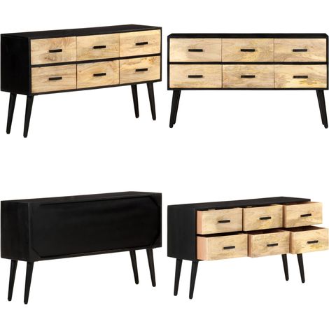 Buffet 110x33x64 cm Bois de manguier massif - Buffet - Meuble De Rangement - Commode - Bois Massif - Manguier - Home & Living (1/5)