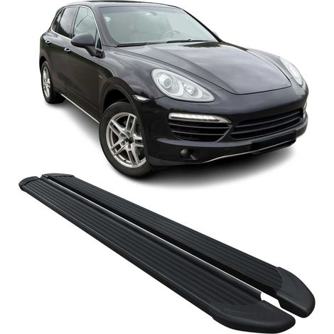 Marchepieds Latéraux Compatible avec Porsche Cayenne 2010-2017 Noir Aluminium 2Pcs