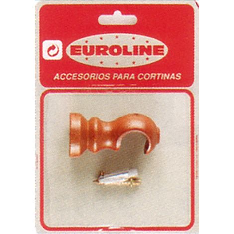 Soporte Barra Cortina 19Mm Frontal Madera Avell. Epid