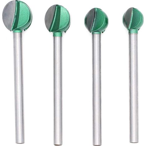 4 lame per fresatrice in acciaio al tungsteno, punte per fresatrice a fondo tondo, gambo da 6 mm