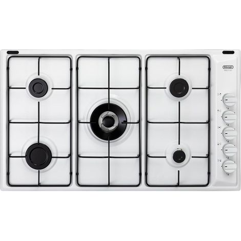 De'Longhi BL59DD Piano cottura a Gas 90 cm 5 Fuochi Da Incasso 1 Bruciatore Ultrarapido Doppia Corona colore Bianco (1/3)