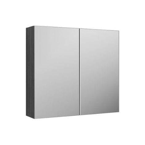 Nuie Athena Mirrored Cabinet (50/50) 800mm Wide - Anthracite Woodgrain (1/4)
