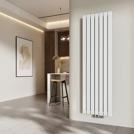 EMKE Heizkörper Flach Design Paneelheizkörper Mittelanschluss Vertikal, Einlagig, Weiß, 180x54cm, 1107W