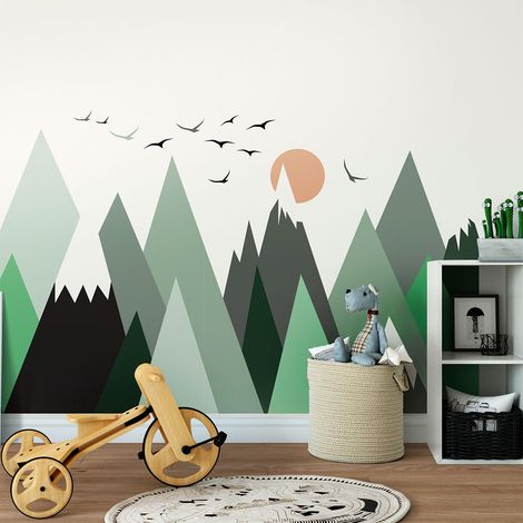 Stickers enfant montagnes scandinaves nebraska 60 x 90 cm
