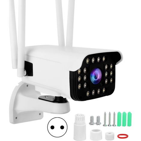 Caméra de surveillance extérieure PTZ 1080P WiFi 2,4 GHz, IP66 étanche, 20 LED infrarouges, détection de mouvement, audio bidirectionnel, prise UE 110-240V (1/5)