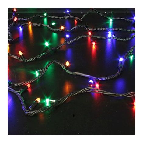 guirlande - 20 mètres - 200 led - multicolore - fixe - cable noir - festilight 50385-2-bm-z