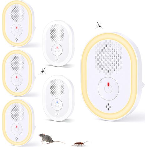 Repellente per zanzare a ultrasuoni - Repellente per topi a ultrasuoni - Repellente per zanzare a ultrasuoni, repellente elettronico per insetti e roditori a ultrasuoni per roditori, topi, zanzare, ra (1/5)