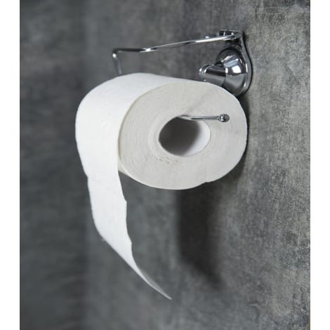 Porte-papier toilette en acier argenté