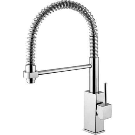 Mitigeur évier avec bec orientable Acier look Paffoni Level series LEA176ST  Laiton - Steel looking