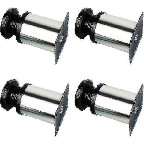 Quatre pieds de meubles en métal chromé, réglables en hauteur et adaptés à tous types de meubles. (1/5)
