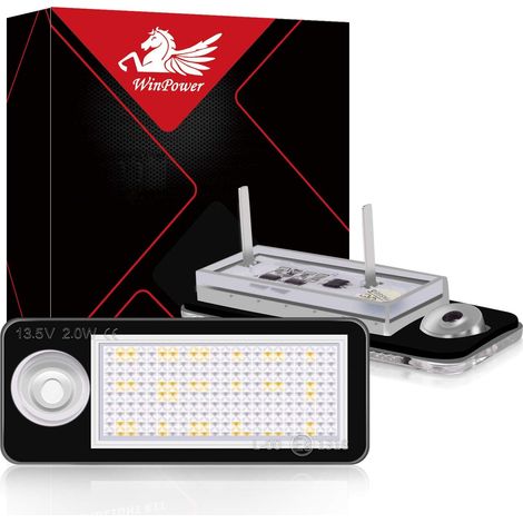 2 x LED License Plate Lights 18SMD 6000K White Error Free Compatible with A4 S4 B5 RS4 A6 B4 C5 RS6 etc (1/5)