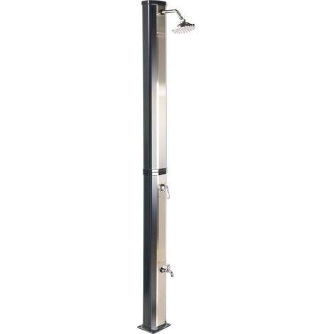 Doccia con set di miscelatori da giardino per esterni in PVC ad energia solare nero Tuxpam