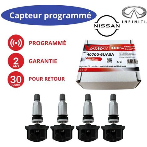 4x Sensore di pressione pneumatici TPMS programmato Valvola ruota INFINITI QX50 QX55 QX60 NISSAN Qashqai III X-Trail T33 Juke 40700-6UA0A