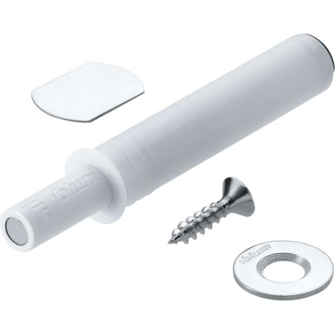 Cyclingcolors – Loqueteau de porte à pression aimanté réglable – Plastique blanc – Réglable de +4.0 à -1.0 mm – Contre-plaque à visser et coller – Pour tiroirs et placards