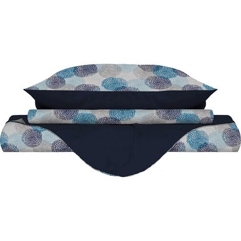 Copripiumino Singolo Double Face con Federe Stampato Soffioni Blu (1/5)