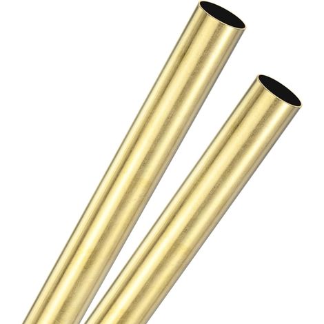 2pcs Brass Tube Straight 17mm OD x 300mm Length 0.5mm Thick H62 Brass Rod Round Bar for Construction, Machining, DIY, Handmade Projects, Model (1/5)