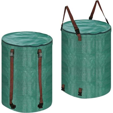 Wiederverwendbarer Gartensack für Laub und Rasenschnitt, ideal zum Entfernen von Laub und zur Gartenreinigung, 2er-Pack (272 l + 48 Gallonen)