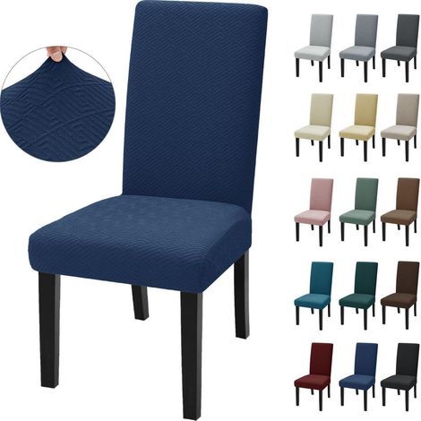 Stuhlhussen 4er Set, elastisch, dunkelblau, für Esszimmer & Wohnzimmer (1/5)