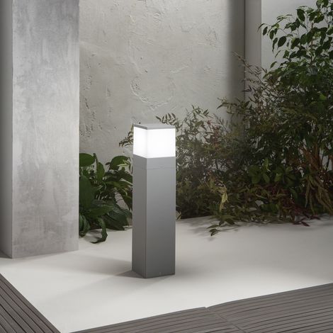 Lampadaire de jardin extérieur en métal argenté h60cm Booster (1/3)