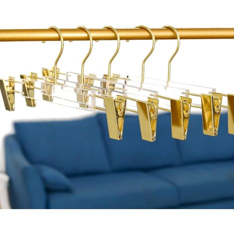 (6 pièces) Cintres transparents antidérapants en imitation acrylique pour magasins de vêtements (1/5)