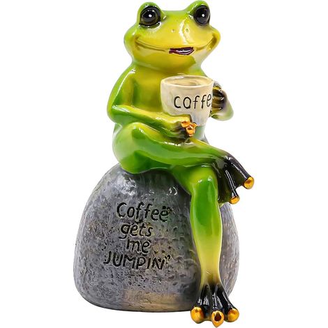 Statue de grenouille - Décoration de jardin - Décor de grenouille - Décor de grenouille miniature - Maison, Décoration de table, (1/5)