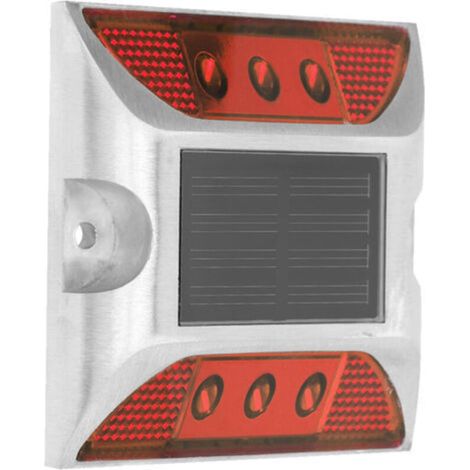 Luci di segnalazione a LED a energia solare Jeffergarden, impermeabili, per vialetti, strade e autostrade esterne, con punta rossa. (1/4)