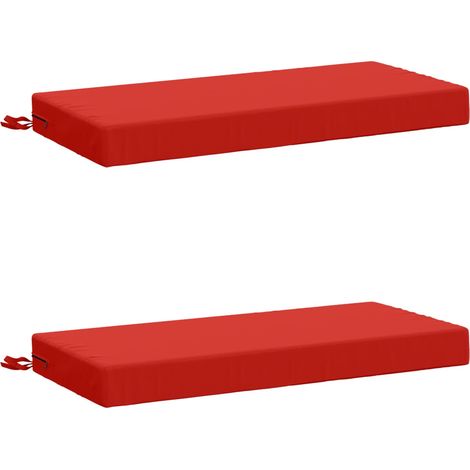 Coussins de banc 2 pièces SOEST 2 pc 100 % polyester Rouge vidaXL