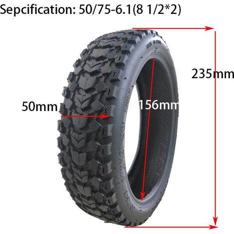 Die schlauchlosen All-Terrain-Reifen 50/75-6.1 eignen sich für die 8 1/2x2 Innen- und Außenreifen des Xiaomi Elektrorollers und verfügen über Runflat-Eigenschaften.