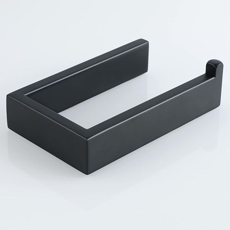 Portarrollos de papel higiénico de pared, Portarrollos de papel higiénico negro mate para baño o cocina, Longitud 15CM Acero inoxidable SUS304, (1/5)