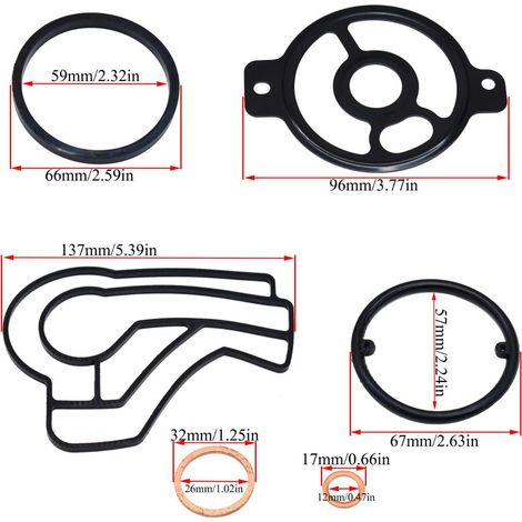 Passend für Volkswagen Motorölfiltergehäuse Dichtungssatz 074115405T 074115405J (1/2)
