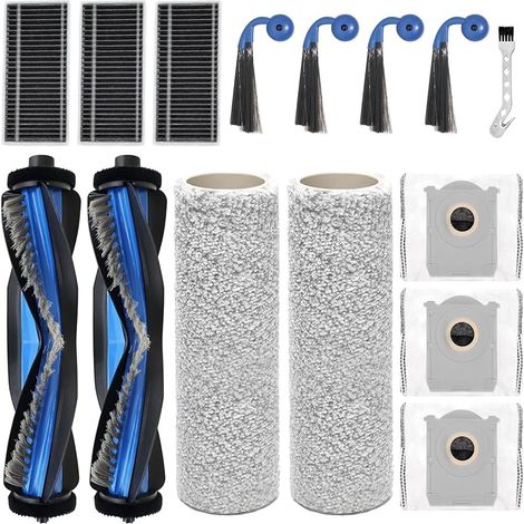 Accessoires pour Ecovacs Deebot X9 Pro Omni, X11 Pro Omni,T80S Omni aspirateur Robot de Rechange, 2 Brosse Principale,2 Rouleau de Chiffons,3 Sacs à poussière,4 brosses latérales,3 filtres (1/4)
