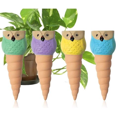 Tropfbewässerungsset, 4-teilig, für die Bewässerung von Pflanzen im Urlaub, für drinnen und draußen, Büro, Garten, Terrakotta-Pflanztöpfe, Tropfbewässerungsflasche