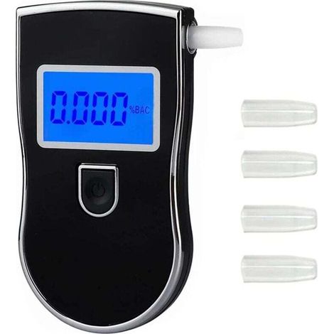 Alcoholímetro electrónico, alcoholímetro profesional con pantalla LED digital y 5 piezas, sensor de temperatura constante --Crezuo (1/4)
