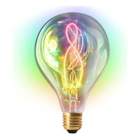 Ampoule LED à filament « Licorne » avec effet arcenciel, culot E27, 220–240 V, 4 W, lumière chaude 2700 K, dimmable, idéale pour décoration intérieure et ambiance féerique (1/5)