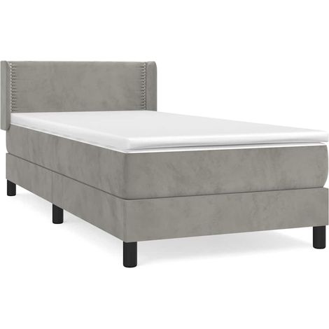 Maison Exclusive - Boxspringbett mit Matratze Hellgrau 100x200 cm (1/5)